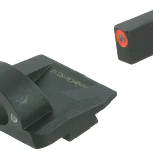 AmeriGlo GL5225 Ghost Ring Sight Set for Glock Green Tritium Orange Outline Front Sight-Green Tritium Rear Sight