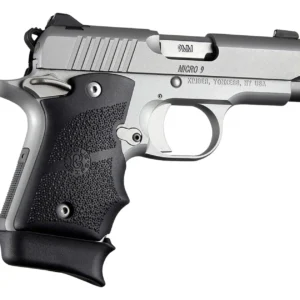 Hogue 39080 Rubber Grip Cobblestone Black with Finger Grooves for Kimber Micro 9