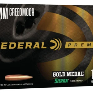Federal GM6CRDM1 Premium Gold Medal 6mmCreedmoor 107gr Sierra MatchKing BTHP 20 Per Box/10 Case