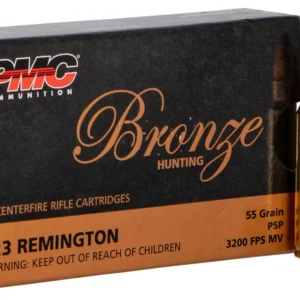 PMC 223SP Bronze 223Rem 55gr Pointed Soft Point 20 Per Box/10 Case