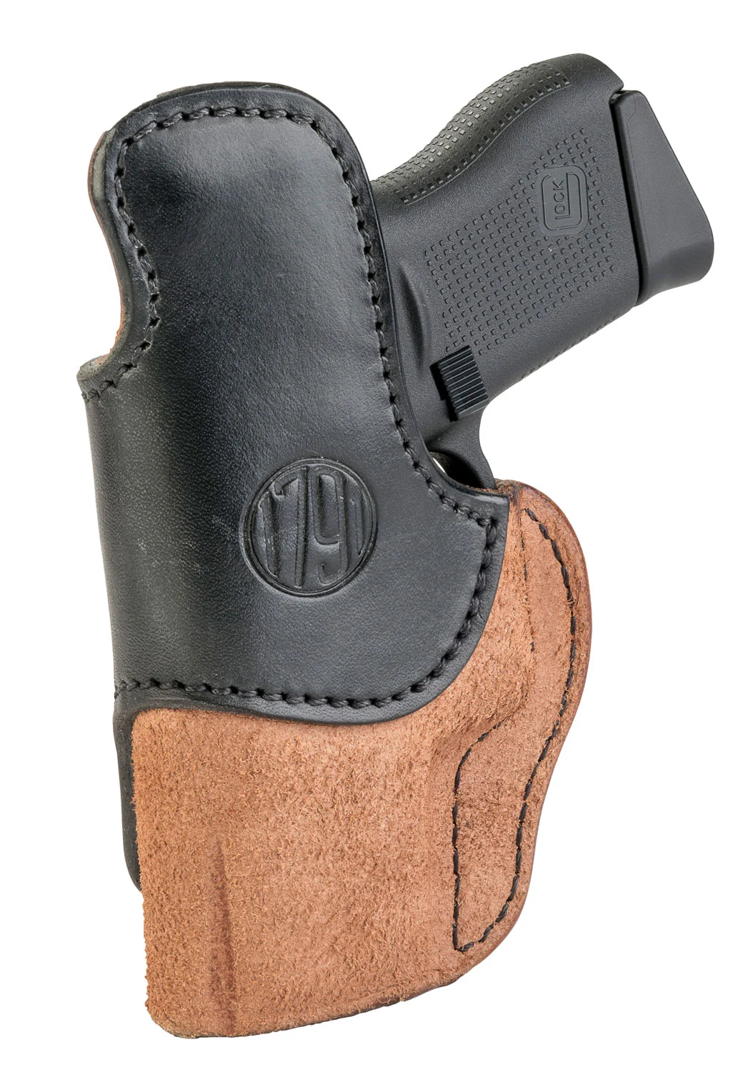 1791 Gunleather RCH3BLBR RCH IWB Size 03 Black/Brown Leather Belt Clip Compatible w/Ruger LC9/1911/Glock 43/43X Right Hand