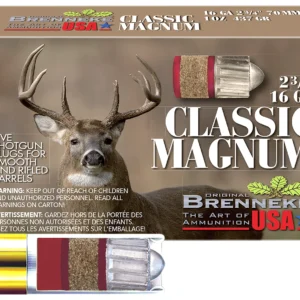 Brenneke SL162CLM Classic Magnum 16Gauge 2.75" 1oz Slug Shot 5 Per Box/50 Case