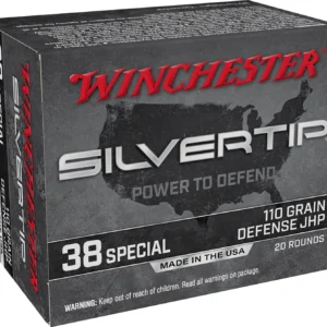Winchester Ammo W38ST Silvertip 38Special 110gr Silvertip Jacket Hollow Point 20 Per Box/10 Case