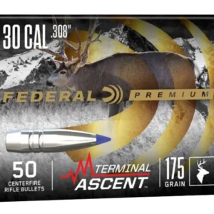 Federal PB308TA1 Premium Terminal Ascent Component 30Cal 175gr 50 Per Box/4 Case