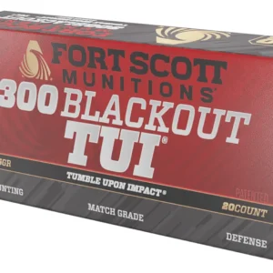 Fort Scott Munitions 300115SCV Tumble Upon Impact (TUI) 300Blackout 115gr Solid Copper Spun 20 Per Box/25 Case