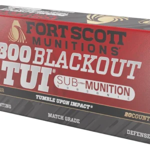 Fort Scott Munitions 300190SCVSS Tumble Upon Impact (TUI) Rifle 300Blackout 190gr Solid Copper Spun 20 Per Box/25 Case