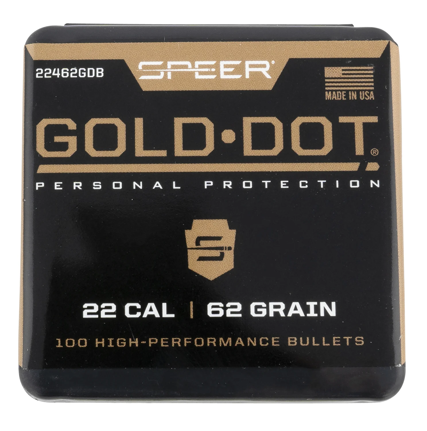 Speer 22462GDB Gold Dot 224Cal 62gr Soft Point 100 Per Box/20 Case