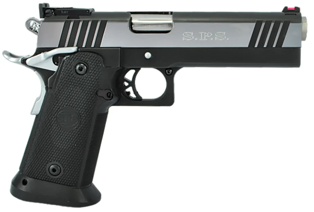 TriStar 85674 SPS Pantera 1911 9mm Luger 18+1, 5" Stainless Steel Barrel, Black Chrome Serrated Steel Slide, Black Steel Frame w/Beavertail, Black Polymer Grip