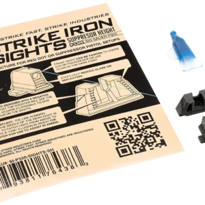 Strike Industries P320SIGHTSSH Strike Iron Sights Black/Blank Front Sight Black/Blank Rear Sight Sig Sauer P320 with Rear Dovetail Suppressor Height