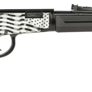 Rossi RL22181SYEN11 Rio Bravo Lever Action 22 LR 15+1 18" Round Barrel, Black, Polished US Flag Engraved Rec, Synthetic Stock, Fiber Optic Sights