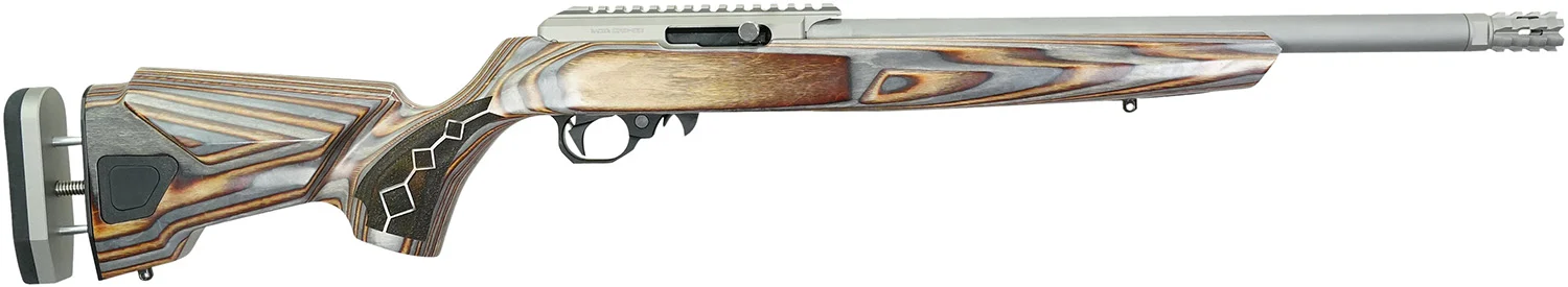 Black Rain Ordnance BRO22DSC Deluxe Full Size 22 LR 10+1 16" Matte Stainless Threaded Steel Barrel & Aluminum w/Accessory Rail Receiver, Shady Camo Boyd's Agility Stock, Right Hand