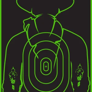 TruGlo TG16A12B Tru-See Gunslinger Target Self-Adhesive Heavy Paper Black/Green 12"x18" Cowboy 12 Pack