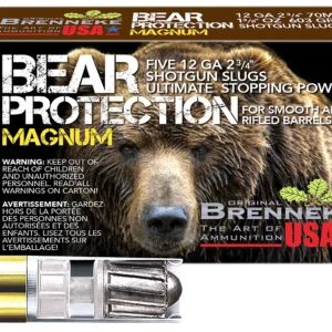 Brenneke SL122BPM Bear Protection 12Gauge 2.75" 1 3/8oz Slug Shot 5 Per Box/50 Case