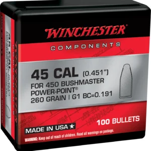 Winchester Ammo WB450P260X Power-Point 450Bushmaster 260gr 100 Per Box/10 Case