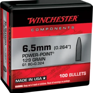 Winchester Ammo WB65PP129X Power-Point 6.5Creedmoor 129gr 100 Per Box/10 Case