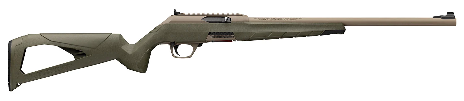 Winchester Repeating Arms 521158102 Wildcat SR 22 LR 10+1 16.50" Flat Dark Earth Button Rifled Barrel, Flat Dark Earth Picatinny Rail Polymer Receiver, Adj Cheek Piece & LOP OD Green Synthetic Stock