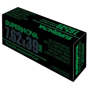 Piney Mountain Ammunition PMSN762G Green Tracer 7.62mm 110gr Full Metal Jacket 20 Per Box/50 Case