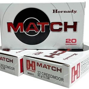 Hornady 83411 Match 22Creedmoor 80gr Extremely Low Drag-Match 20 Per Box/10 Case