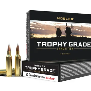 Nosler 60152 Trophy Grade 22Creedmoor 70gr AccuBond 20 Per Box/10 Case