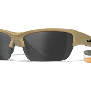 Wiley X CHVAL06T Valor Medium Smoke Gray/Clear/Light Rust Lens Polycarbonate Matte Tan Frame