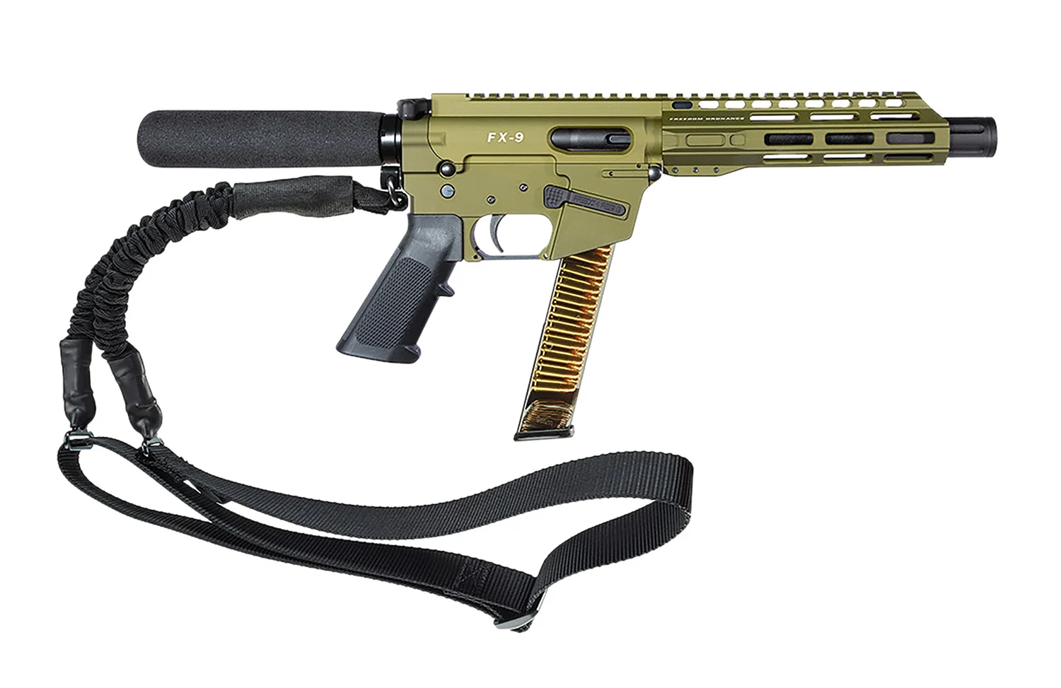 FREEDOM ORDNANCE FX9P8T-ODG FX9P 9mm Luger 31+1 8" OD Green Synthetic Pistol Tube
