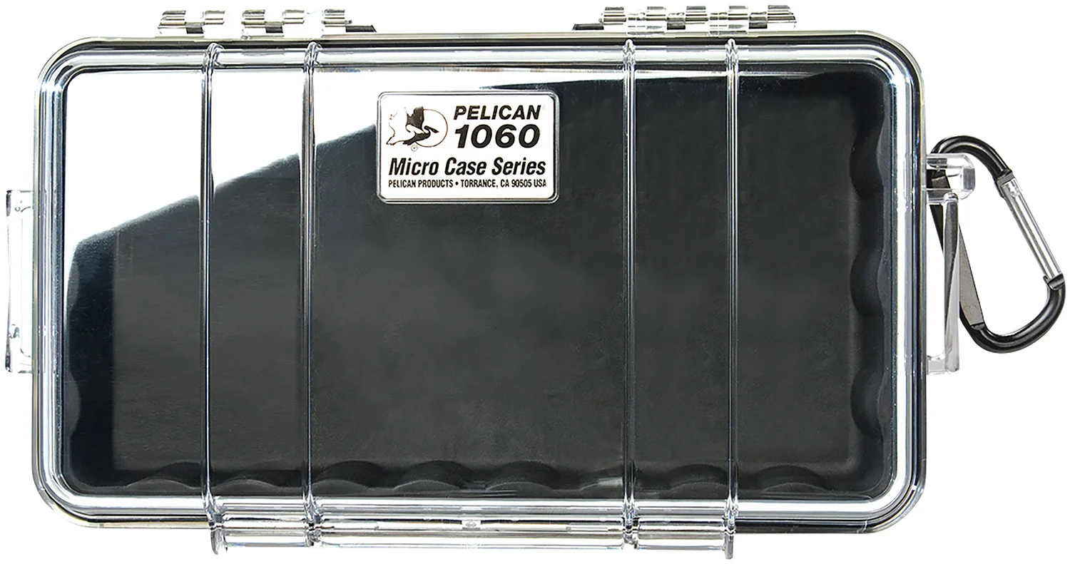 Pelican 1060025100 Micro Case Black/Clear Polycarbonate 9.88" Long