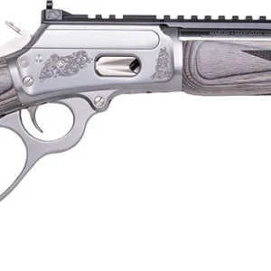 Cnc Firearms CNCMAR44 Marlin 1894 Wild Boar 44 Mag 8+1 16" Polished Threaded Barrel, Polished Engraved w/Wild Boar Stainless Steel Receiver w/Picatinny Rail Receiver, Gray Fixed Laminate Stock