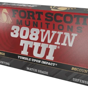 Fort Scott Munitions 308-165-SCV22 Tumble Upon Impact (TUI) 308Win 165gr Solid Copper Spun 20 Per Box/10 Case