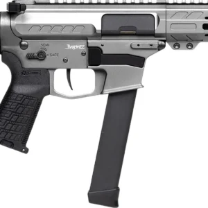 CMMG 99A520FTNG Banshee FE MkGs 9mm Luger 33+1 8" Black Nitride Threaded Barrel, M-LOK Handguard, Tungsten Cerakote Aluminum Receiver w/Picatinny Rail, Black Polymer CMMG RipBrace, CMMG Zeroed Grip