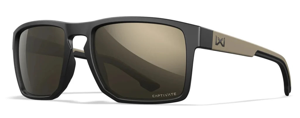 Wiley X AC6FND04 Founder  Tungsten Mirror Lens Polycarbonate Matte Black w/ Tan Frame Frame