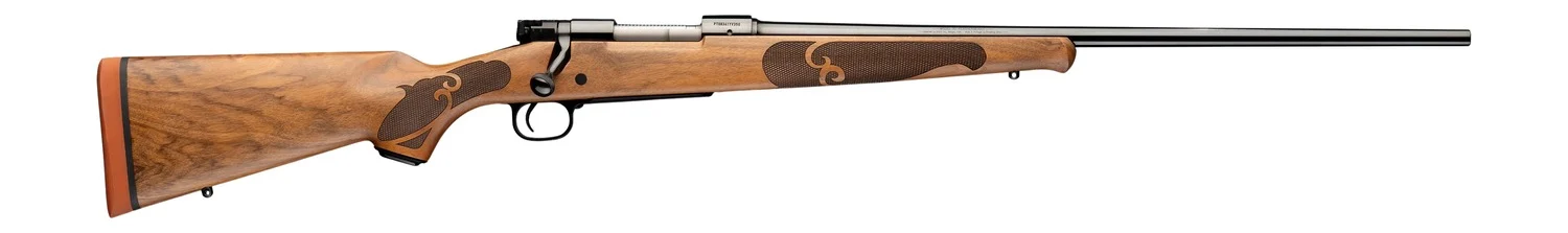 Winchester Repeating Arms 535247225 Model 70 Featherweight 25-06 Rem 5+1 22" Gloss Blued Target Crown Barrel, Gloss Blued Steel Drilled & Tapped Receiver, Satin AA French Maple Fixed w/Schnabel Forear