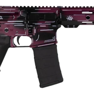 Shark Coast Tactical SCC07053ANBCHY-P Anime-15 5.56 NATO 30+1 10.50" Black Nitride Threaded Barrel, Black Cherry Cerakote Aluminum Receiver w/Picatinny Rail, Polymer SB Tactical SBA3 Brace, Magpul MOE
