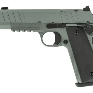 Tisas Arms 10100135 1911 Night Stalker Carry 45 ACP 8+1 4.25" Black Bull Barrel, Gray Cerakote Carbon Steel Serrated Slide, Gray Cerakote Carbon Steel Frame w/Beavertail & Picatinny Rail, Black Rubber