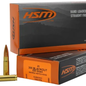HSM 300BLK4N Match 300 Blackout 220 gr Sierra MatchKing BTHP 20 Per Box/ 25 Case