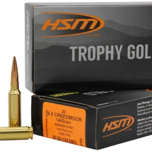 HSM 65CREEDMOOR140VLD Trophy Gold Extended Range 6.5 Creedmoor 140 gr Berger Hybrid Tactical Open Tip Match 20 Per Box/ 25 Case