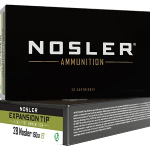 Nosler 40039 E-Tip 28Nosler 150gr E Tip Lead Free 20 Per Box/10 Case