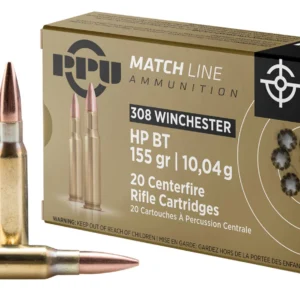 PPU PPM3081 Match 308Win 155gr Hollow Point Boat Tail 20 Per Box/10 Case