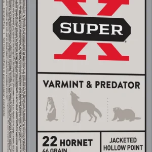 Winchester Ammo X22H2 Super X 22Hornet 46gr Jacketed Hollow Point 50 Per Box/10 Case