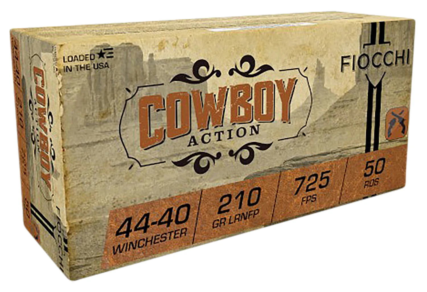 Fiocchi 4440CA Cowboy Action 44-40Win 210gr Lead Round Nose Flat Point 50 Per Box/10 Case