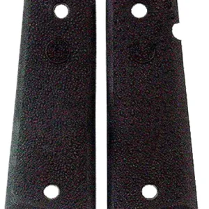 Hogue 45090 OverMolded Grip Panels Cobblestone Black Rubber with Palm Swells for 1911 Government