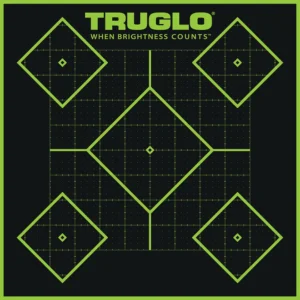 TruGlo TG14A6 Tru-See 5- Diamond Target Self-Adhesive Heavy Paper Black/Green 12"x12" 6 Pack