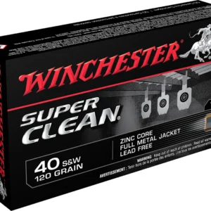 Winchester Ammo W40SWLF Super Clean 40S&W 120gr Lead Free Full Metal Jacket 50 Per Box/10 Case