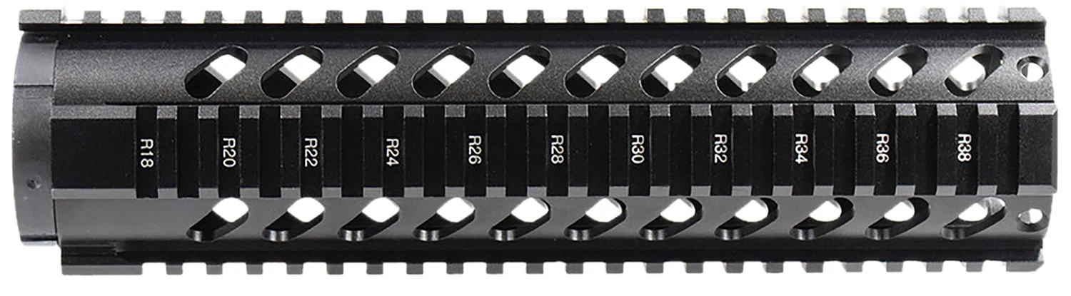 Aim Sports MT061 AR Handguard 10" Mid-Length Style Made of Aluminum with Black Anodized Finish & Quad Rail