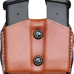 DESANTIS DOUBLE MAG POUCH OWB - LEATHER SIG P365 TAN