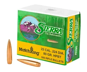 SIERRA MATCHKING .224 80GR 500CT