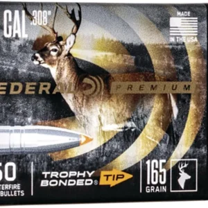 FEDERAL .308 CALIBER 165GR TROPHY BONDED TIP CB BULLET 50RD