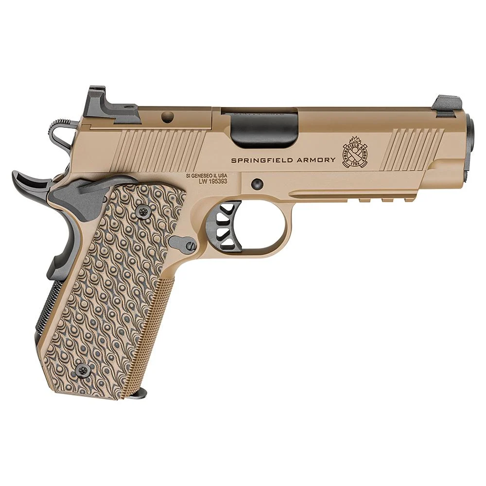 Springfield 1911 TRP AOS Coyote Handgun 9mm Luger 9rd Magazines(3) 4.25" Barrel Optic Cut and Light Rail