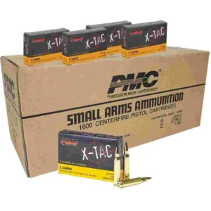 PMC X-Tac Green Tip Rifle Ammunition 5.56 NATO 62 gr FMJ 2920 fps 1000/ct Case (50-20/ct Boxes)