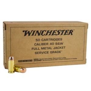 Winchester Service Grade 40 S&W 165 gr. FMJ-FN 1060 fps 50/ct