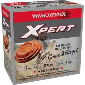 Winchester Xpert Steel Shotshells 12 ga 2-3/4" 1-1/8 oz 1280 fps #6 25/ct
